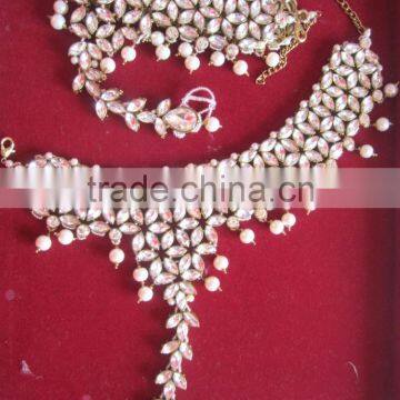 GOLD Tone TCRYSTAL Pearl PAYAL Anklets Toe Ring Barefoot Sandal photo-3