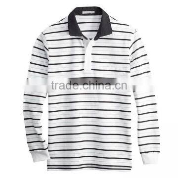 Wholesale Polo Shirt in China Black and White Striped 100% Polo T-shirt photo-5