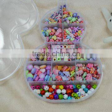 Gourd shaped loose beads set box cheap kids rosary beads acrylic loose beads for children gift