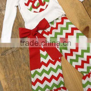 Christmas Clothing Sets Baby Girls Candy Top Pants Sets Kids Chevron Christmas Boutique Outfits photo-5