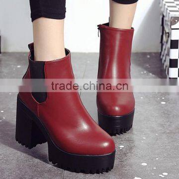 zm50397b autumn and winter europe women shoe chunky heels brushed lady short boots