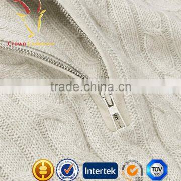 Men Cable Knit Zipper Cashmere Sweater photo-3