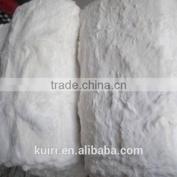 Top Grade Rabbit Fur Rug Blanket Natural White Rex Rabbit Fur Plate photo-3