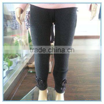 OEM service 100 cotton knit fabric grils fashion pants girls leggings kids clothing