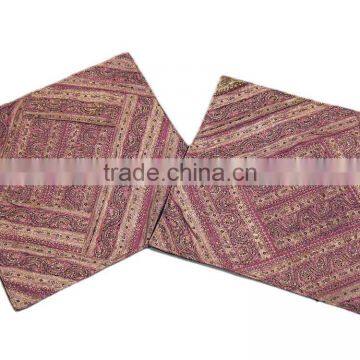 Decorative Vintage Couch Pillowcases Pink Varanasi Zari Indian Accent Cushions photo-2