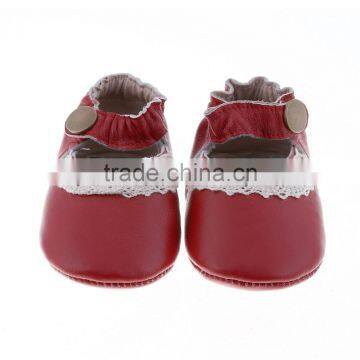 Lace Decoration Lovely Baby Girl Moccs, Leather Baby Girl Leather Moccasins photo-3