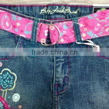 Girls Medium Dark Blue Wash Denim Bermuda Jeans With Raw Bottom Hem #29BEH0014 photo-3