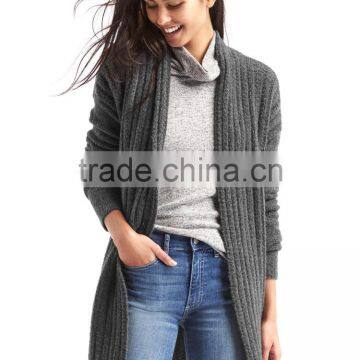Black Long Women Cardigan Sweater Design