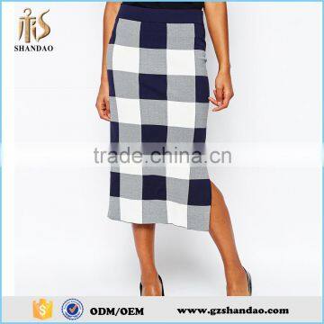 2016 Guangzhou shandao summer new design plaid women long skirts made in india