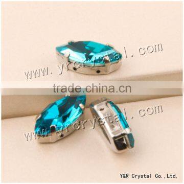 Navette crystal fancy stone 5*10mm,7*15mm, 9*18mm blue zircon crystal rhinestone