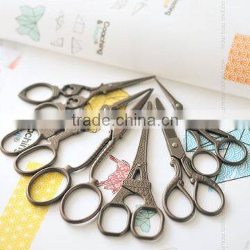 Vintage Bronze Scissor Hollow Scissors Handmade Art Sewing Scissor photo-3