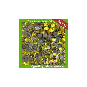 lead free hot fix beads citrine color YX1009