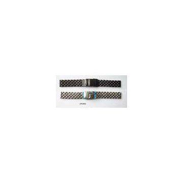 Rose, Gold, Black Plated Ladies / Mens Stainless Steel Watch Straps Bands With Butterfly Buckle