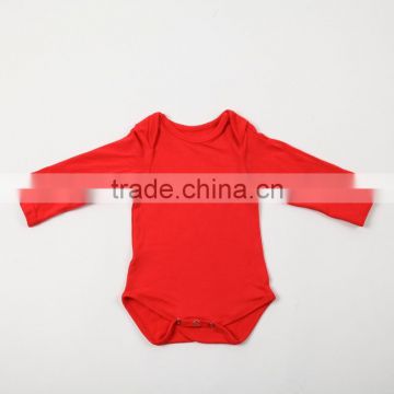 Baby long sleeve plain red baby bodysuit 100% cotton baby romper for winter