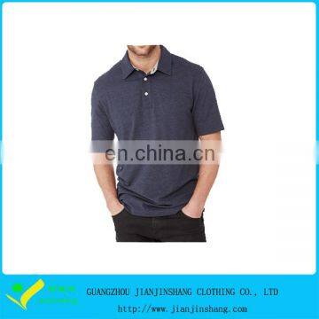 Customized Knitted Collar Slim Fitness Navy Blue Polo Shirts For Man