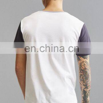 2017 Pure And Fresh Custom Men Shortsleeve Pocket Shirts Contrast Color O-collar Loose Style T-shirt photo-2