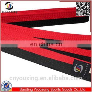 martial art taekwondo half red and black belt taekwondo poom color belt