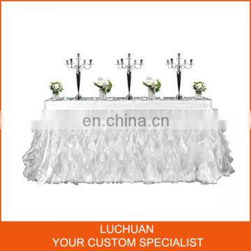 Fancy Decorative Wedding Rosette and Tulle Tulle Table Skirt photo-3