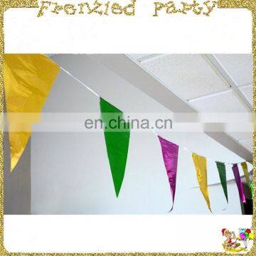 Mardi Gras Metallic Banner triangle pennant flag FGF-0102