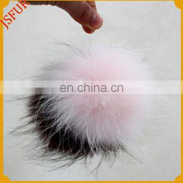 Fashion accessory color matching dyed real raccoon fur pom pom