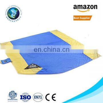 Amazon Best Supplier Outdoor Compact Sandless Picnic Beach Mat for Camping Brand LOGO Parachute Nylon Waterproof Beach Blanket