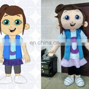 2016 Custom Girl Mascot for kids party use