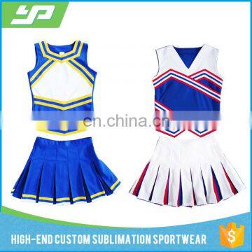 Custom fashion girls cheerleading uniforms photos, cheerleading crop top and skirt