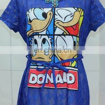 Print Picture's T-shirt New Lace Material Latest Tops for Girls photo-3