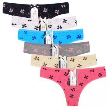 Yun Meng Ni Sexy Underwear Hipster Women Flower Printing Thongs Gtring Ultra Comfortable Cotton Panties photo-4