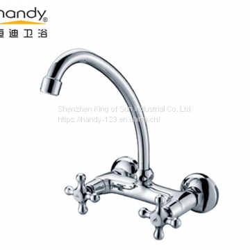 Brass Body Double Handle Kitchen Faucet