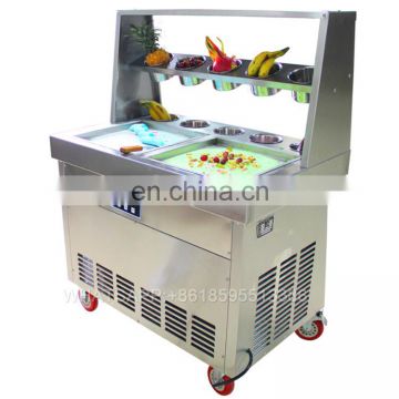 homemade ice cream rolls maker machine fry rolls ice cream machine with round pan cold plate for food truck