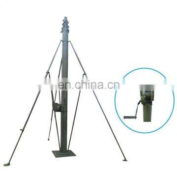 20m Military Communication Meteorogly High Push up Manual Crank Mast for Mobile Radar