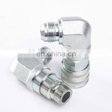 JIC Male Thread 90 Degree Flat Face Hydraulic Quick Connect Coupler Set