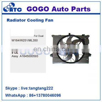 12v DC CAR Radiator A/C Cooling Fan Motor for W164/W251/ML350 OEM A1645000593