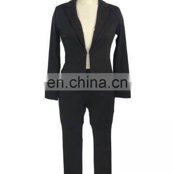 Hot Selling Long Sleeves Two Piece Office Lady Sexy Blazer Business Suit Sets photo-4
