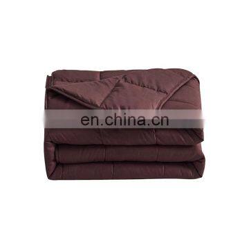2020 Factory Direct Supply 100 Cotton Solid Color Glass Beads Filled Anxiety Release Dropshipping Gravity Weighted Blanket photo-2