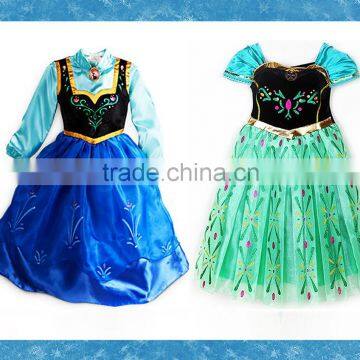 walson elsa dress cosplay costume in frozen dress for children wholesale