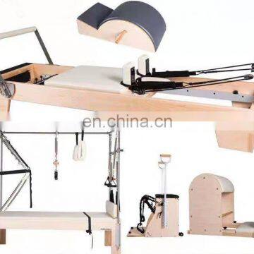 Набор для пилатеса из 5 элементов. Elian Pilates Reformer Machine. Белая деревянная кровать для пилатеса для домашней и студийной практики. 100 видов упражнений. photo-2