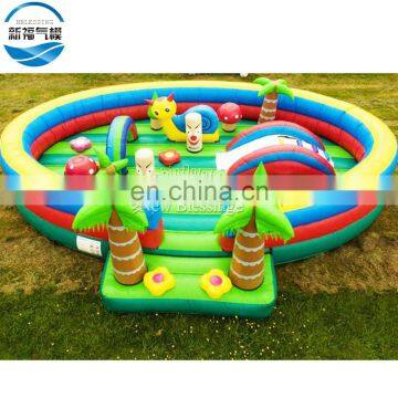 Customized lovely cartoon inflatable bounce house/funcity/jumping castle for kindergarten