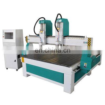 2 heads 1300*2500mm cnc router wood carving machine for sale / cnc router for metal cutting