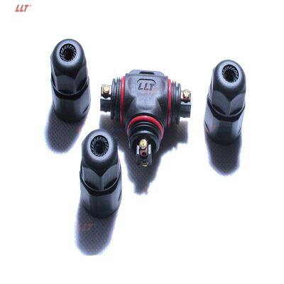 Power Cable T Connector 2 3 4 Pin Waterproof Ip68 Plastic Waterproof Electrical Wire 2pin 3way Connector photo-3
