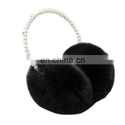 Pearl Ear Pods Covermuff Headset Ear Cover Plush Imitation Rabbit Hair Earmuff Men's Warm Package Lovely Women's Winter Hair photo-5