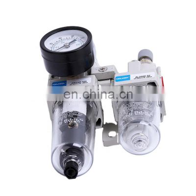 AC2010-01D Combination Pneumatic FRL Unit Auto Drain Air Source Treatment Filter Regulator Air With Lubricator And Gauge