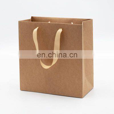 Luxury custom logo eco-friendly bulk 50pcs kraft paper shopping gift bags