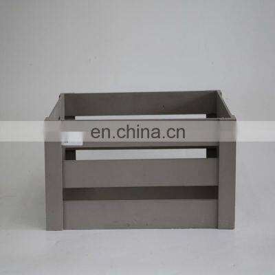 Gray Wooden Craft Storage Box Bin Basket for Home Decor photo-5
