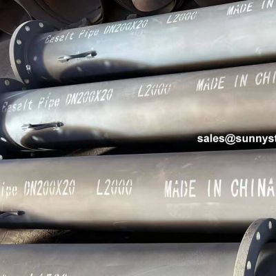 Wear Resistant Cast Basalt Stone Lined Steel Pipe