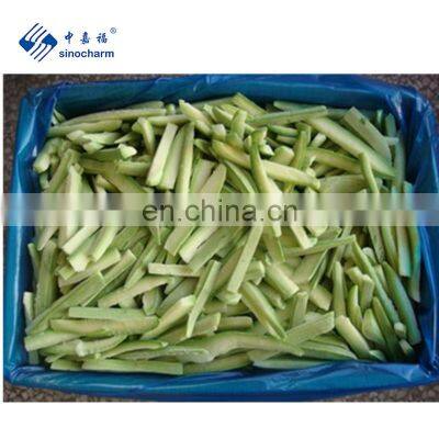 Sinocharm frozen vegetable Factory of IQF Frozen Zucchini Strips Size according to customer requirements