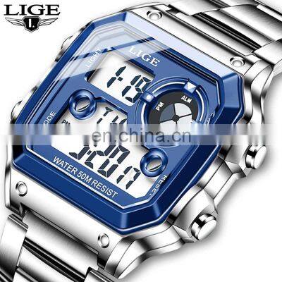 LIGE 8921 Men Digital watch NEW Luxury Brand Wristwatch waterproof sports digital wrist watches