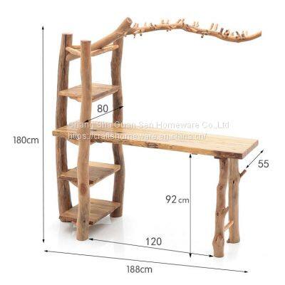 Red Wine Rack Solid Wood Hand Made Rustic photo-2