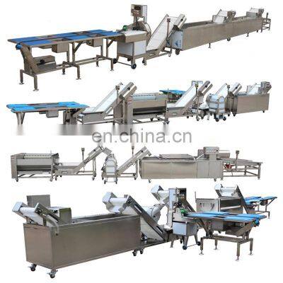 Full automatic salad vegetable washing cutting processing line for leaf vegetables and fruits lettuce